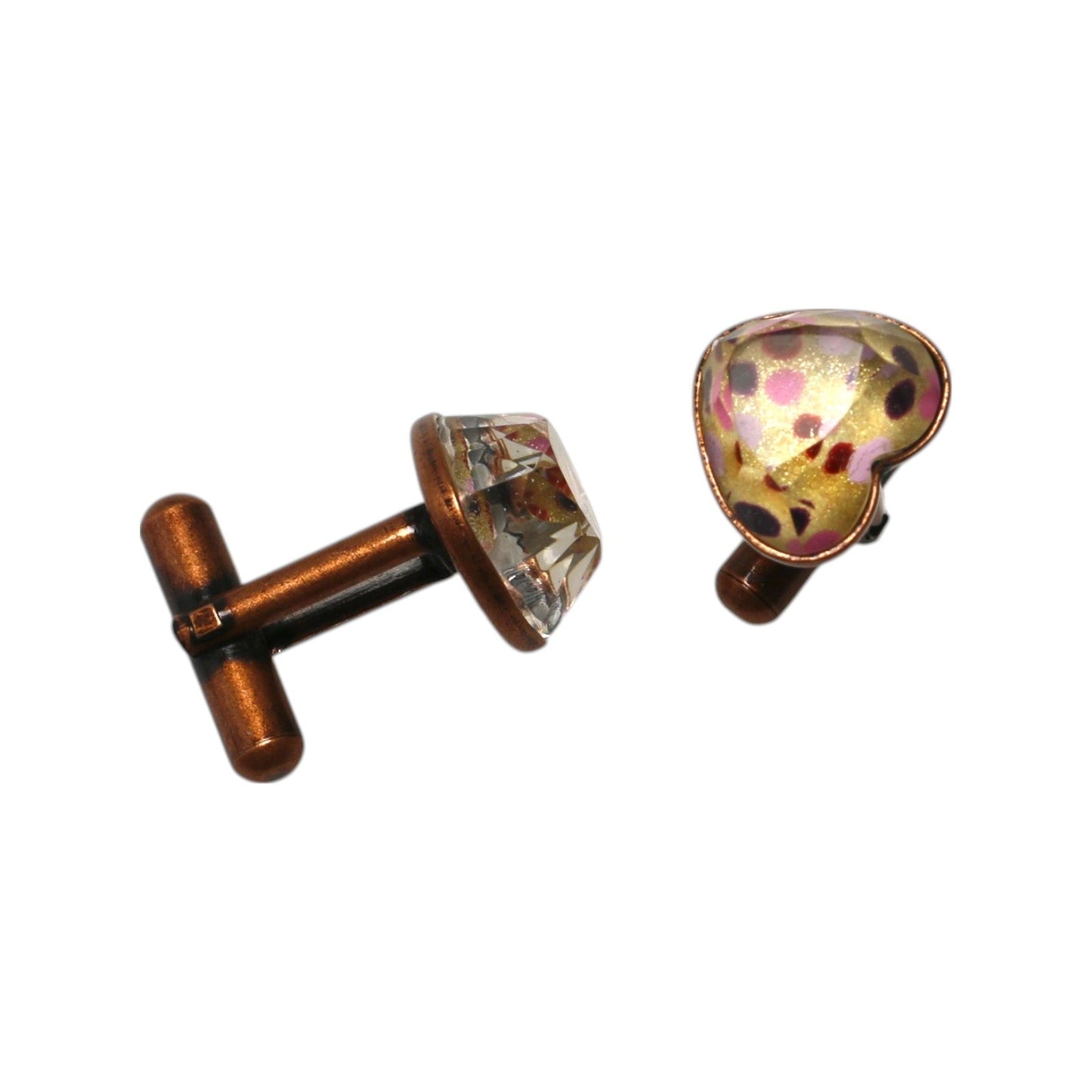 カフスボタン 紫陽花 ハート ピンク TAMARUSAN
