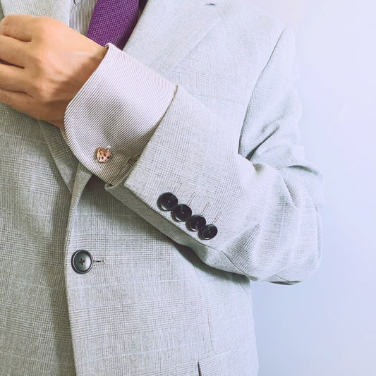 カフスボタン 紫陽花 ハート ピンク TAMARUSAN