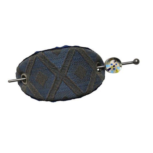 かんざしバレッタ ブルー 布 フェルト 紫陽花 TAMARUSAN