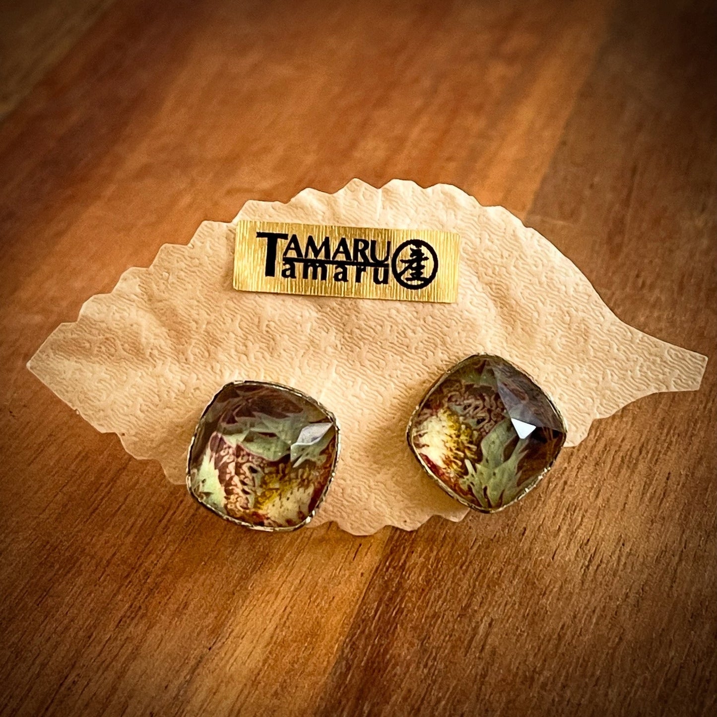 イヤリング 樹脂 ブルー 大地 シンプル TAMARUSAN