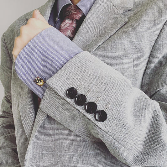 カフスボタン 茶色 裏庭 楕円 植物 TAMARUSAN