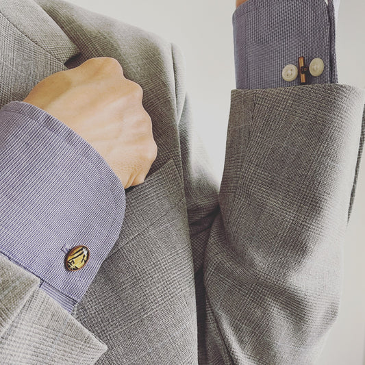 カフスボタン 茶色 裏庭 楕円 TAMARUSAN