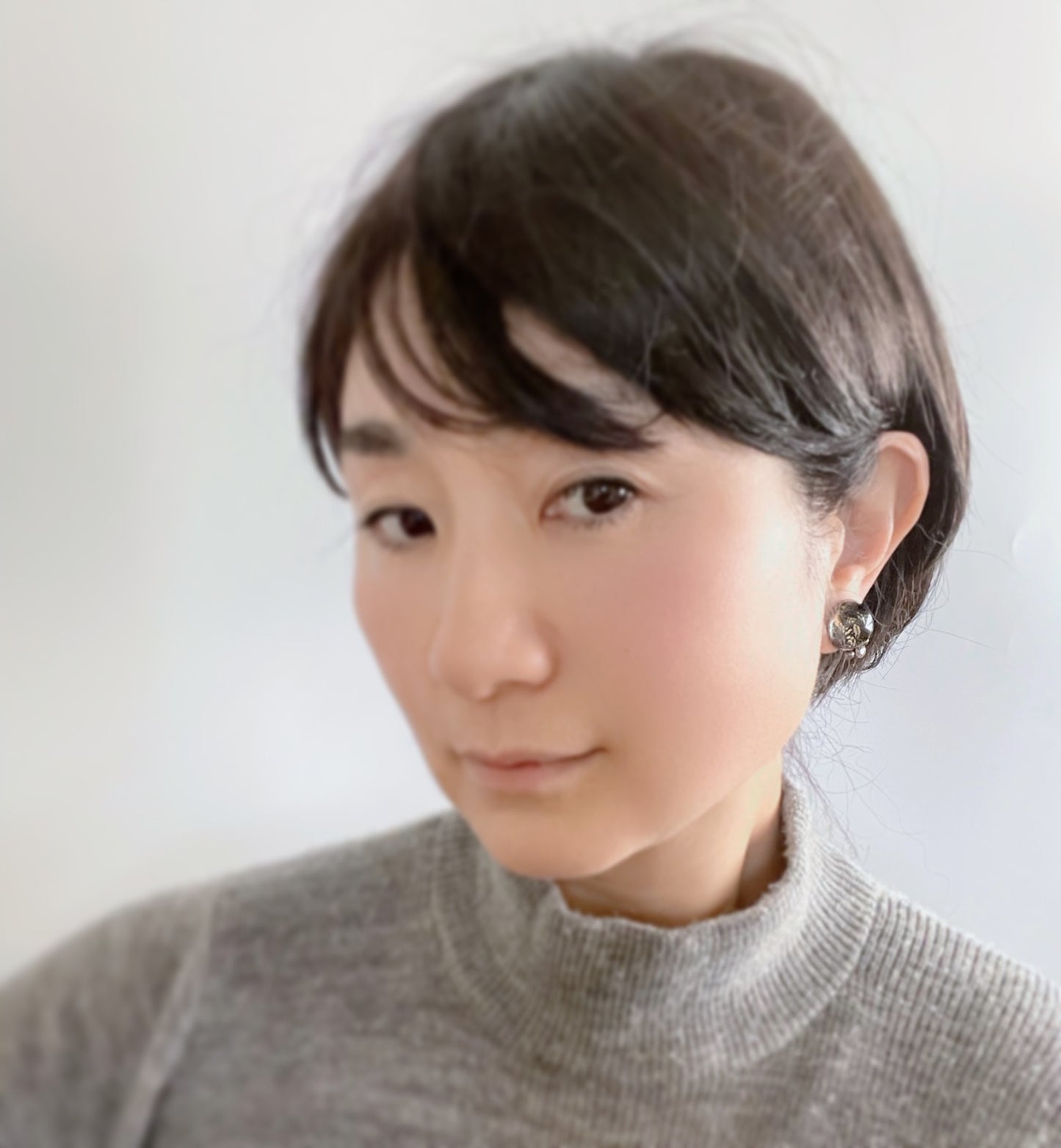 イヤリング 茶色 シダ シック