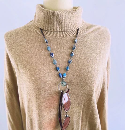 眼鏡ホルダー ネックレス トンボ 青 眼鏡ホルダー