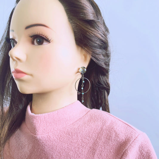 フープイヤリング ターコイズ グリーン おしゃれ