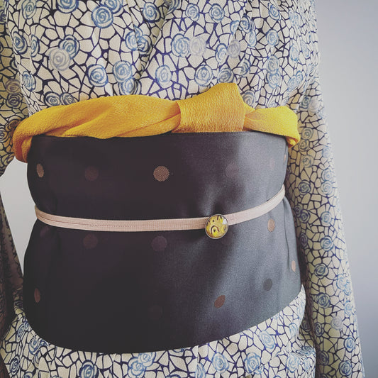 帯留め 丸 グレー イラスト TAMARUSAN