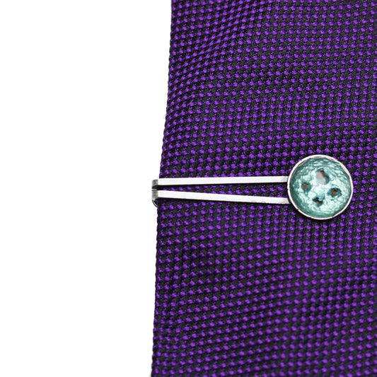 ネクタイピン 水色 メタリック ボタン 丸 TAMARUSAN