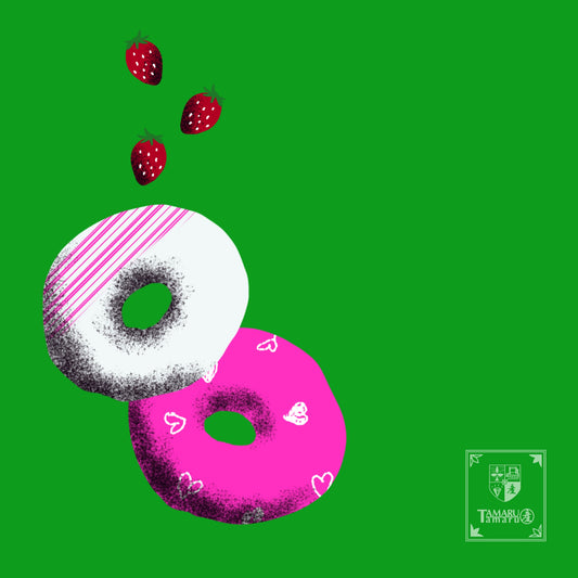 ドーナツと苺 壁紙 Web用「ロゴなし」2048× 2048px JPG (ダウンロード式)