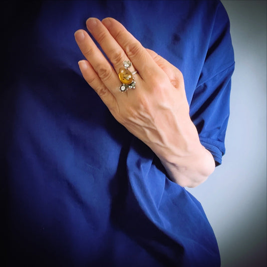 リング ベージュ ごましお アンティーク風 TAMARUSAN