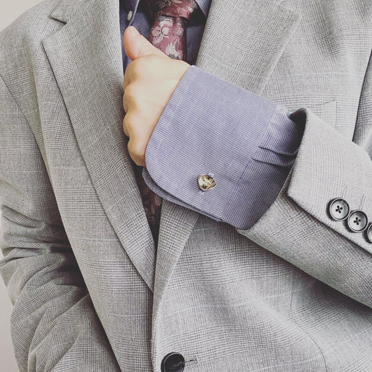 カフスボタン ハート ハンミョウ グレー 紫 TAMARUSAN