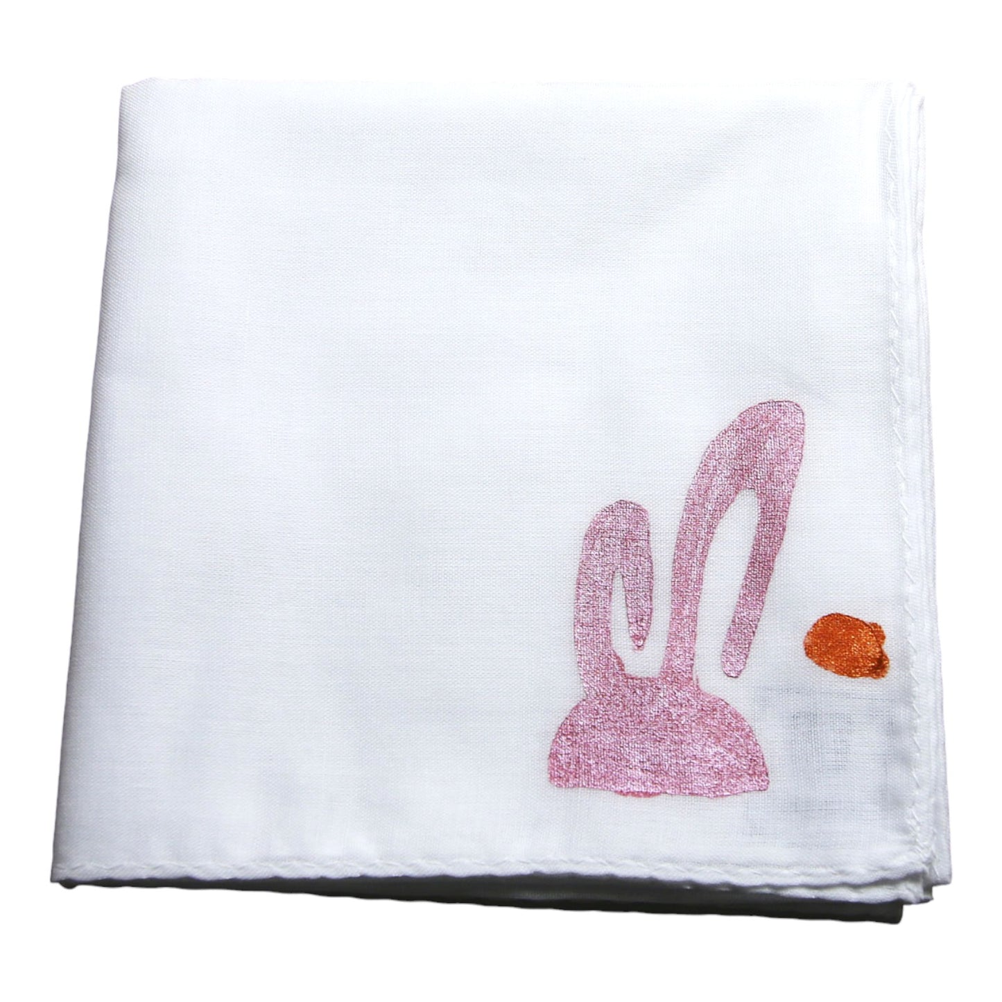 うさぎ ハンカチ ハンドプリント TAMARUSAN