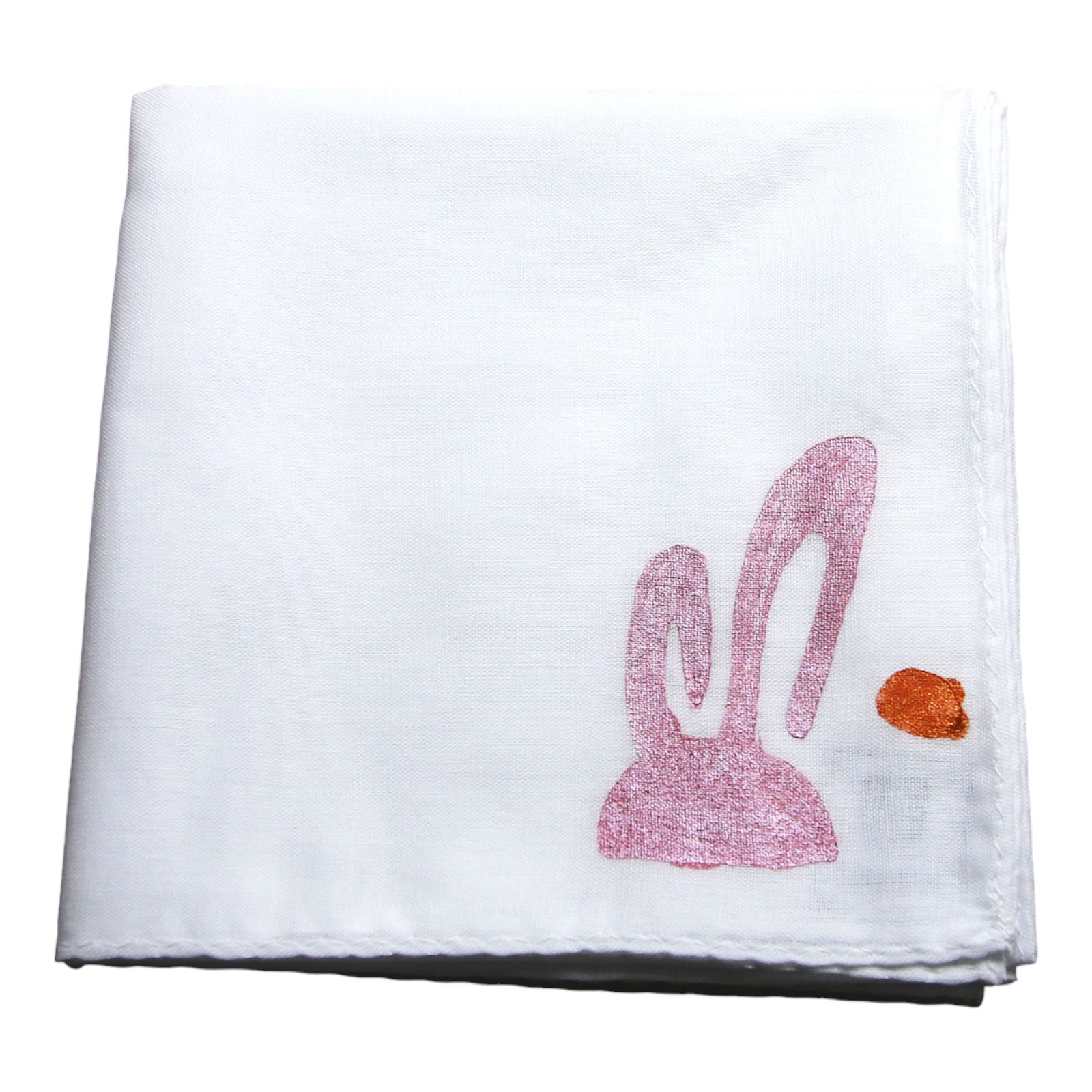 うさぎ ハンカチ ハンドプリント TAMARUSAN