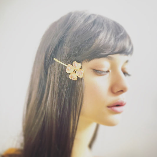 花 ヘアピン ピンク 金 おしゃれ 大人 高級ヘアピン