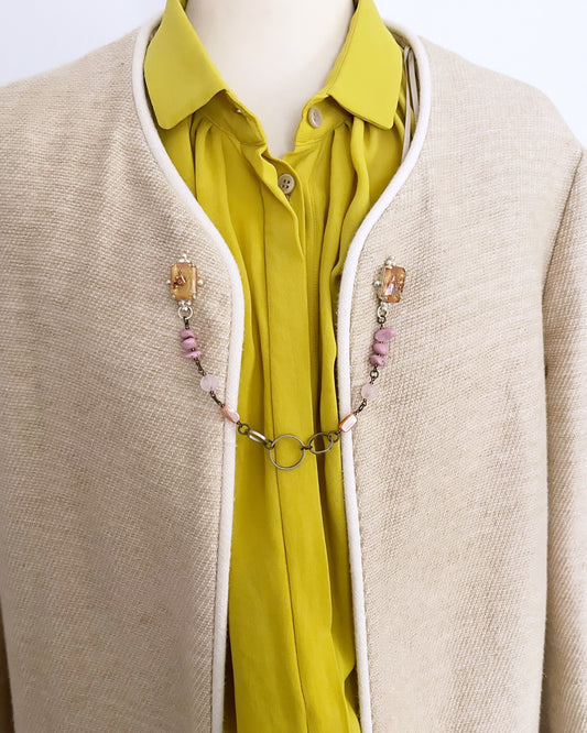 両飾り ピンブローチ ピンク TAMARUSAN