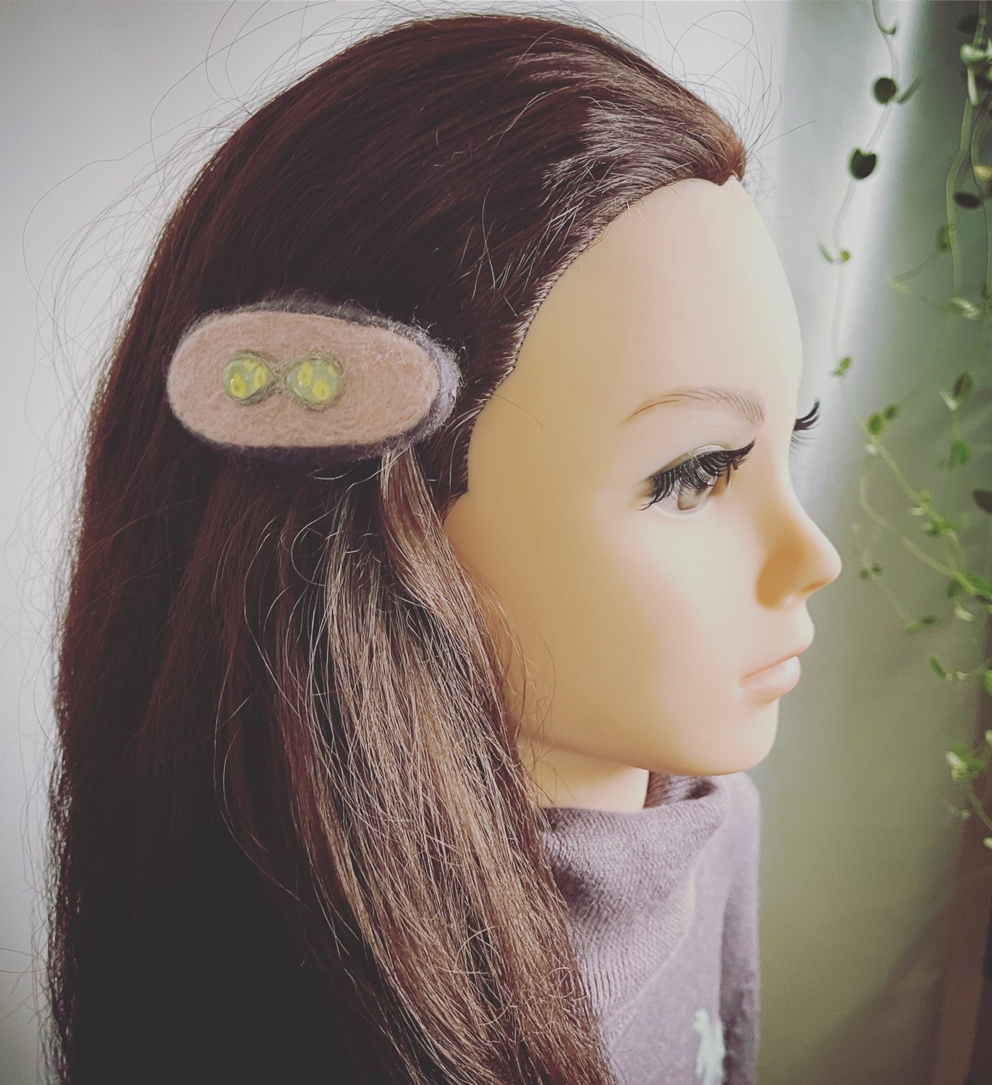 バレッタ ピンク フェルト 鹿の子 TAMARUSAN