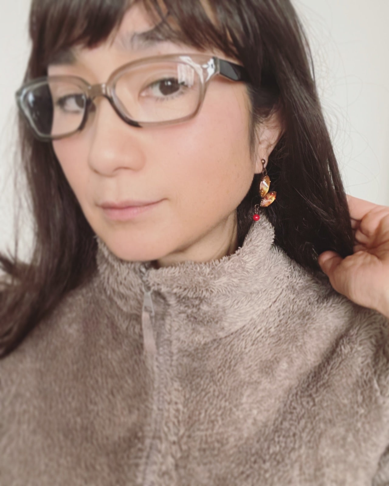 イヤリング カニ 赤 赤珊瑚 TAMARUSAN