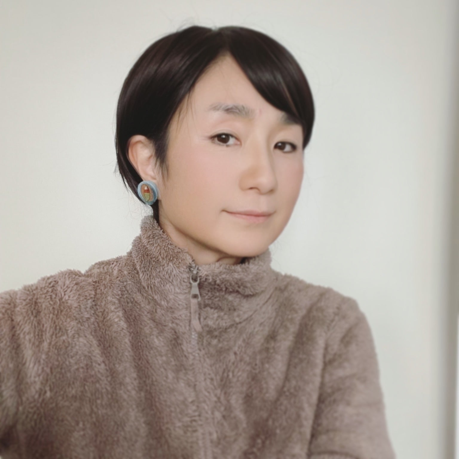 イヤリング レモン 圧縮フェルト 茶色 TAMARUSAN