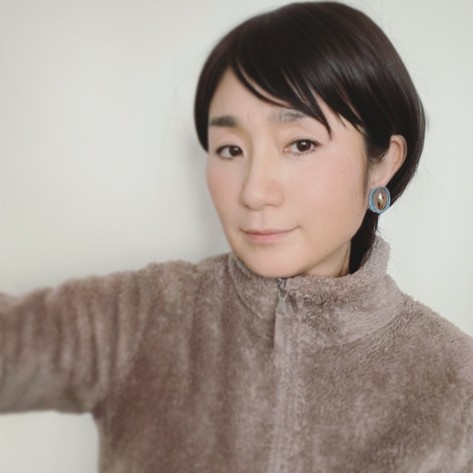 イヤリング レモン 圧縮フェルト 茶色 TAMARUSAN