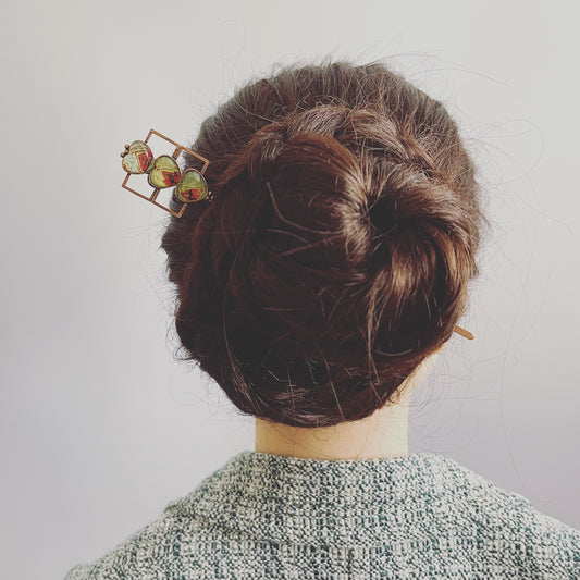 かんざし ハート レモン 赤 一本挿し TAMARUSAN