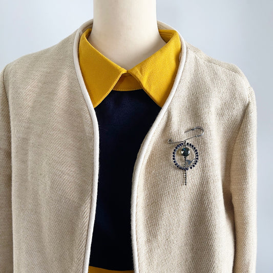 安全ピン ブローチ 恐竜 ラピスラズリ 青 安全ピン