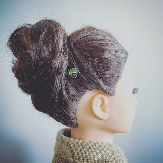 ヘアピン ハート 緑 マーブル TAMARUSAN