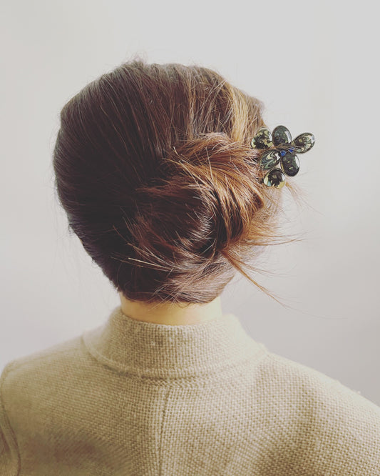 二股 かんざし マーブル模様 青 TAMARUSAN