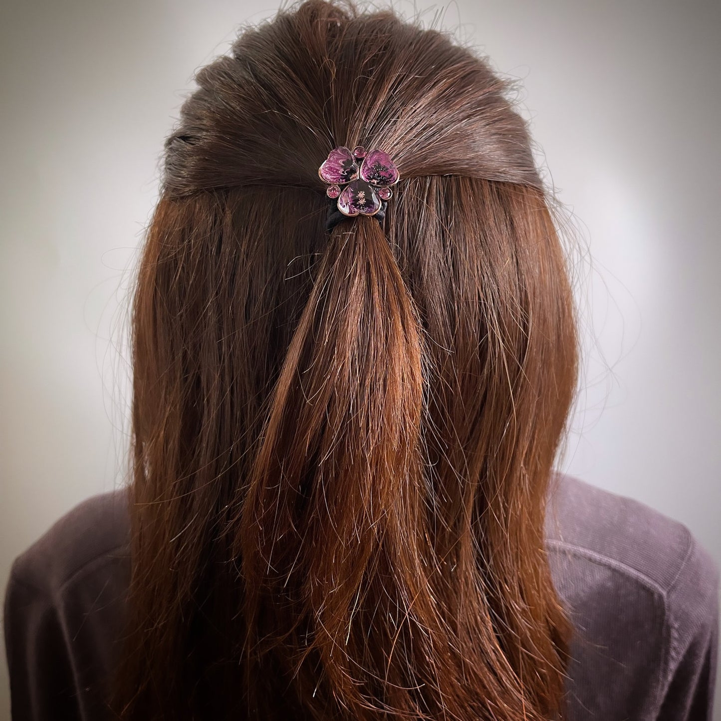 ヘアゴム スミレ 紫 マーブル TAMARUSAN