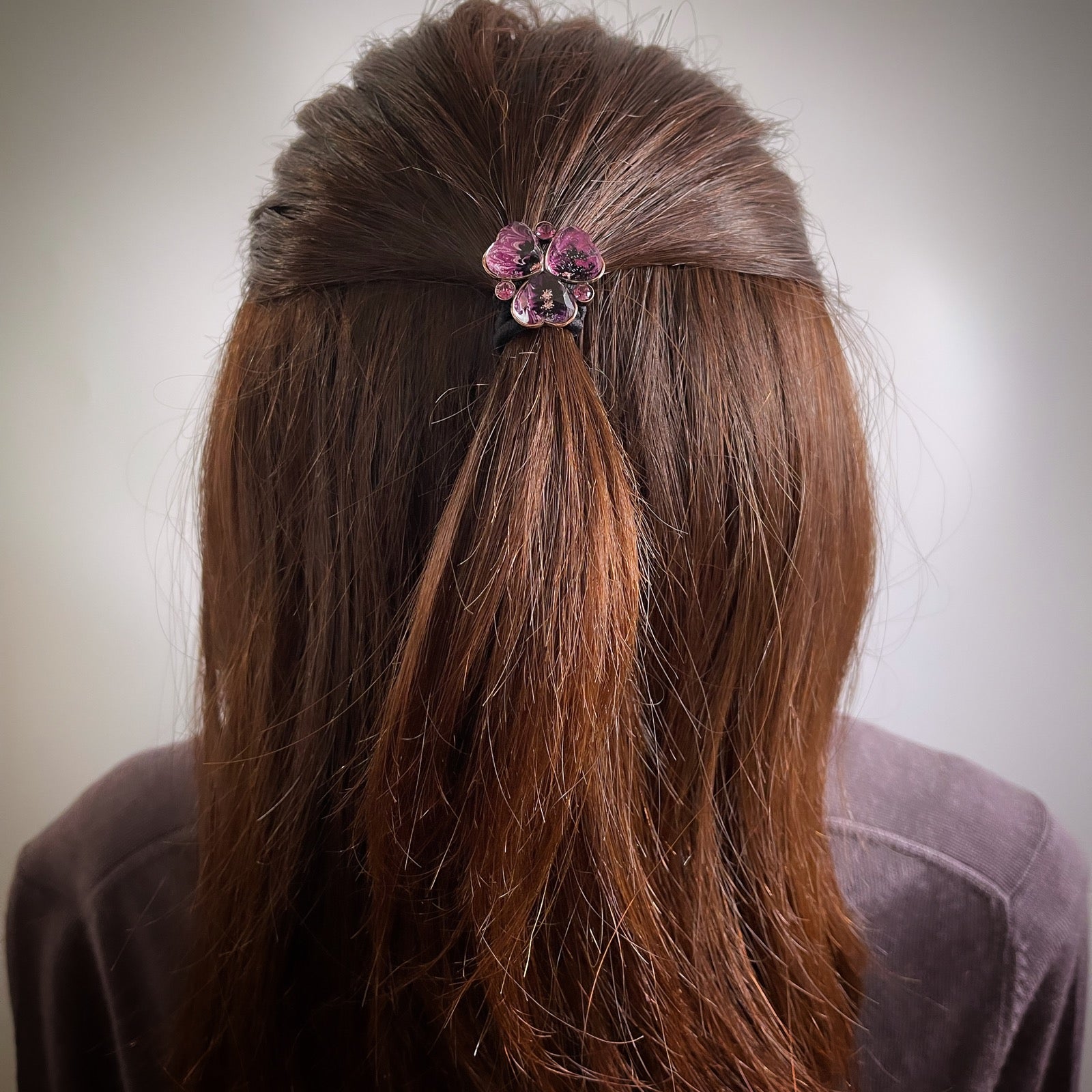 ヘアゴム スミレ 紫 マーブル TAMARUSAN