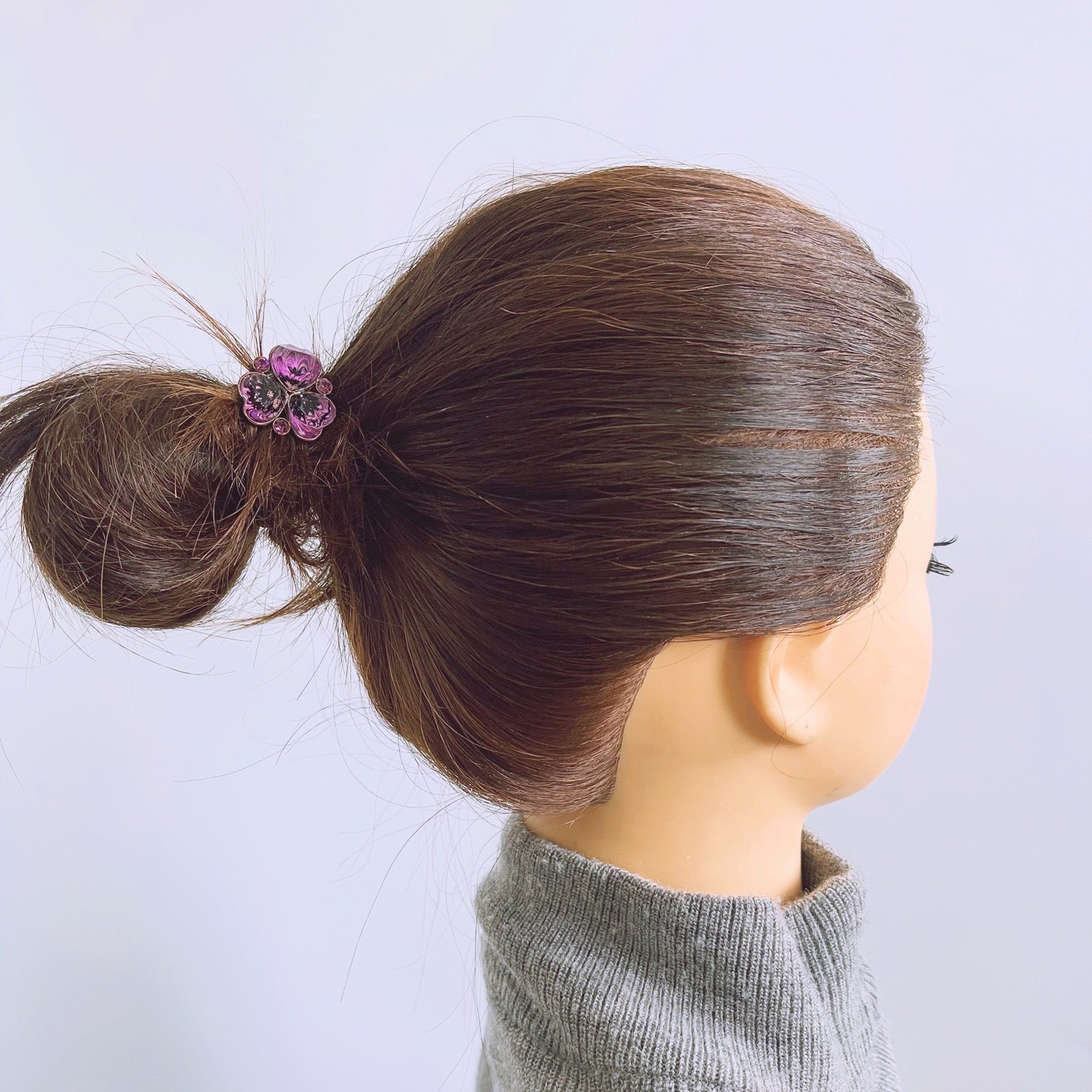 ヘアゴム スミレ 紫 マーブル TAMARUSAN