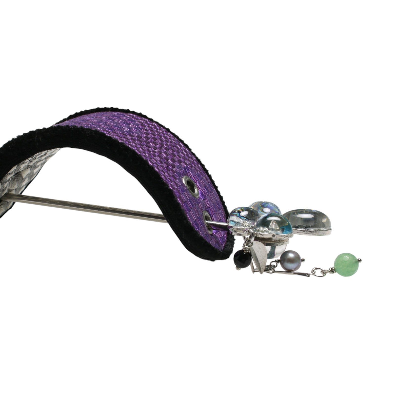 かんざしバレッタ 蝶 グリーン 布 TAMARUSAN