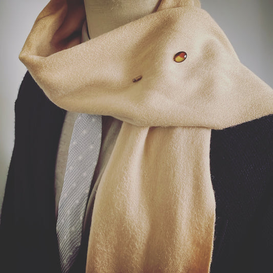 ハットピン 三毛 茶色 楕円 TAMARUSAN