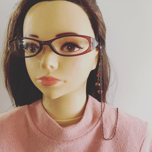 眼鏡チェーン 赤 ボールチェーン TAMARUSAN