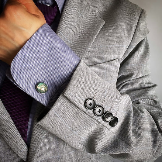 カフスボタン 森 緑 ピンク TAMARUSAN