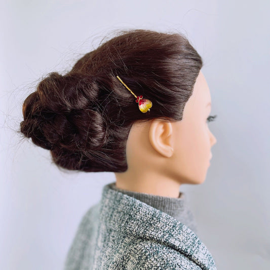 ヘアピン 金 ハート オレンジ 虹 シンプル TAMARUSAN