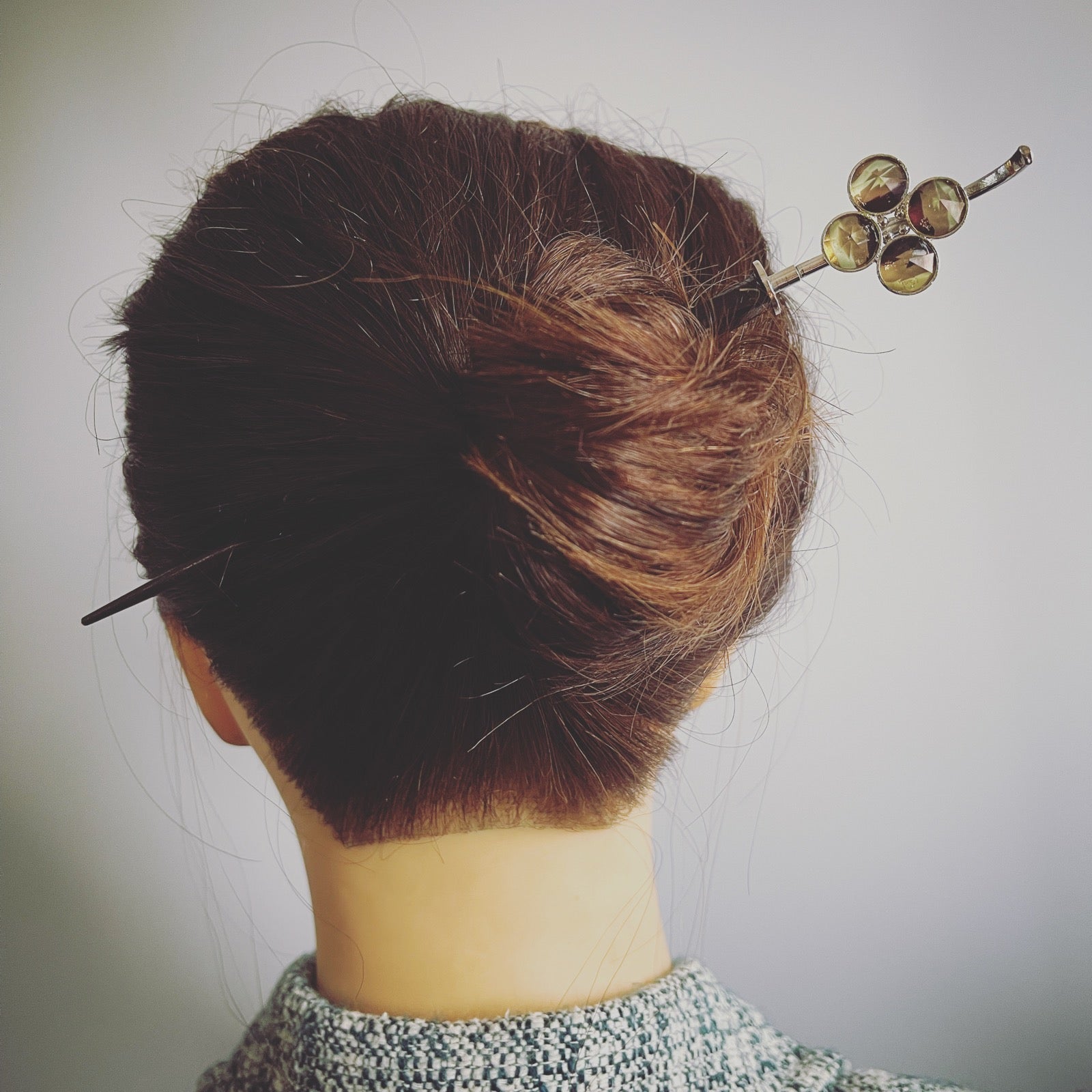 着せ替えかんざし パープル 虹 花 木製 TAMARUSAN