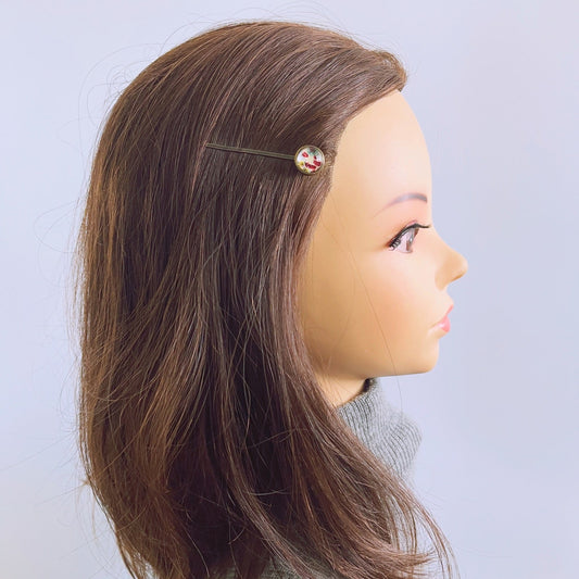 ヘアピン 丸 蝶 オレンジ イエロー TAMARUSAN