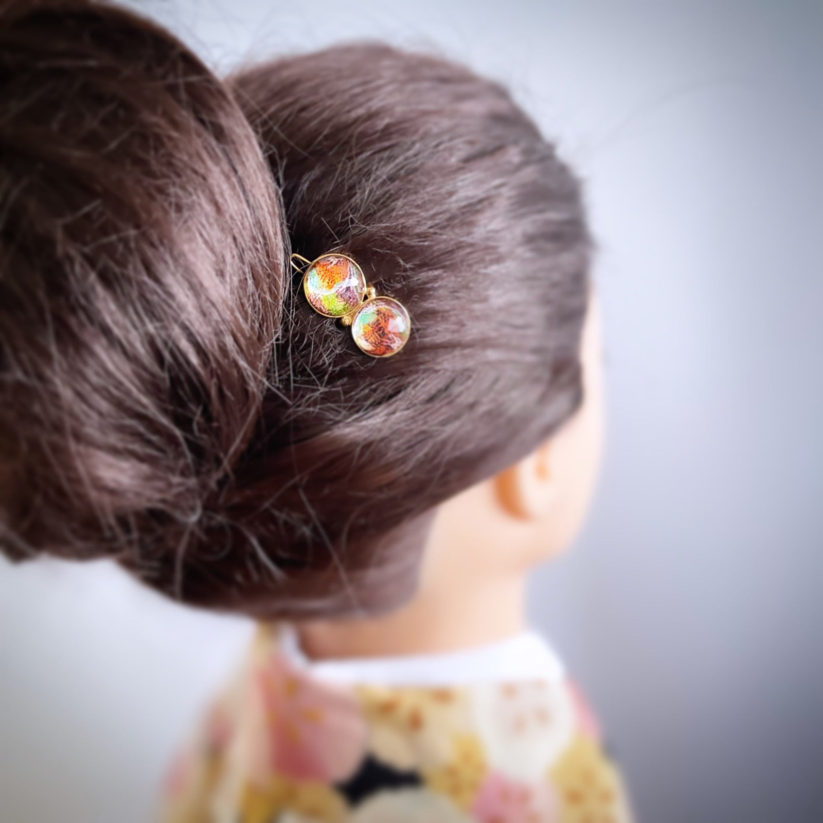 パッチン留め グリーン パンジー 花 24k 贈り物 TAMARUSAN