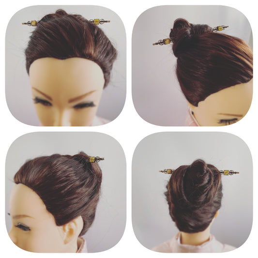 両飾りのかんざし 音符 ピンク TAMARUSAN