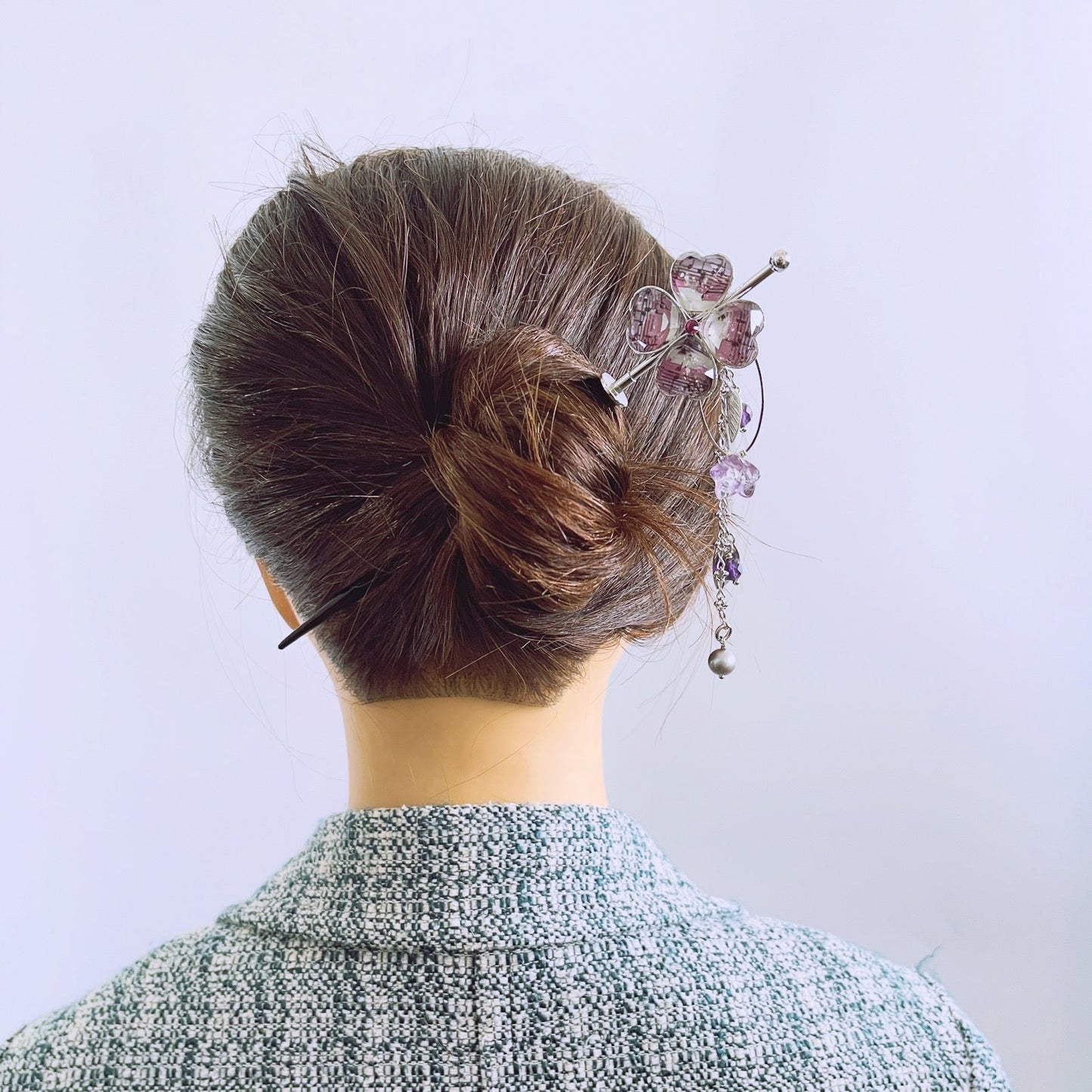 着せ替えかんざし 花 ピンク 木製 音符 TAMARUSAN