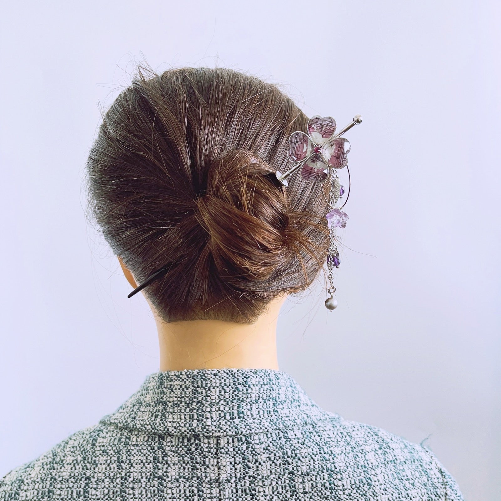 着せ替えかんざし 花 ピンク 木製 音符 TAMARUSAN