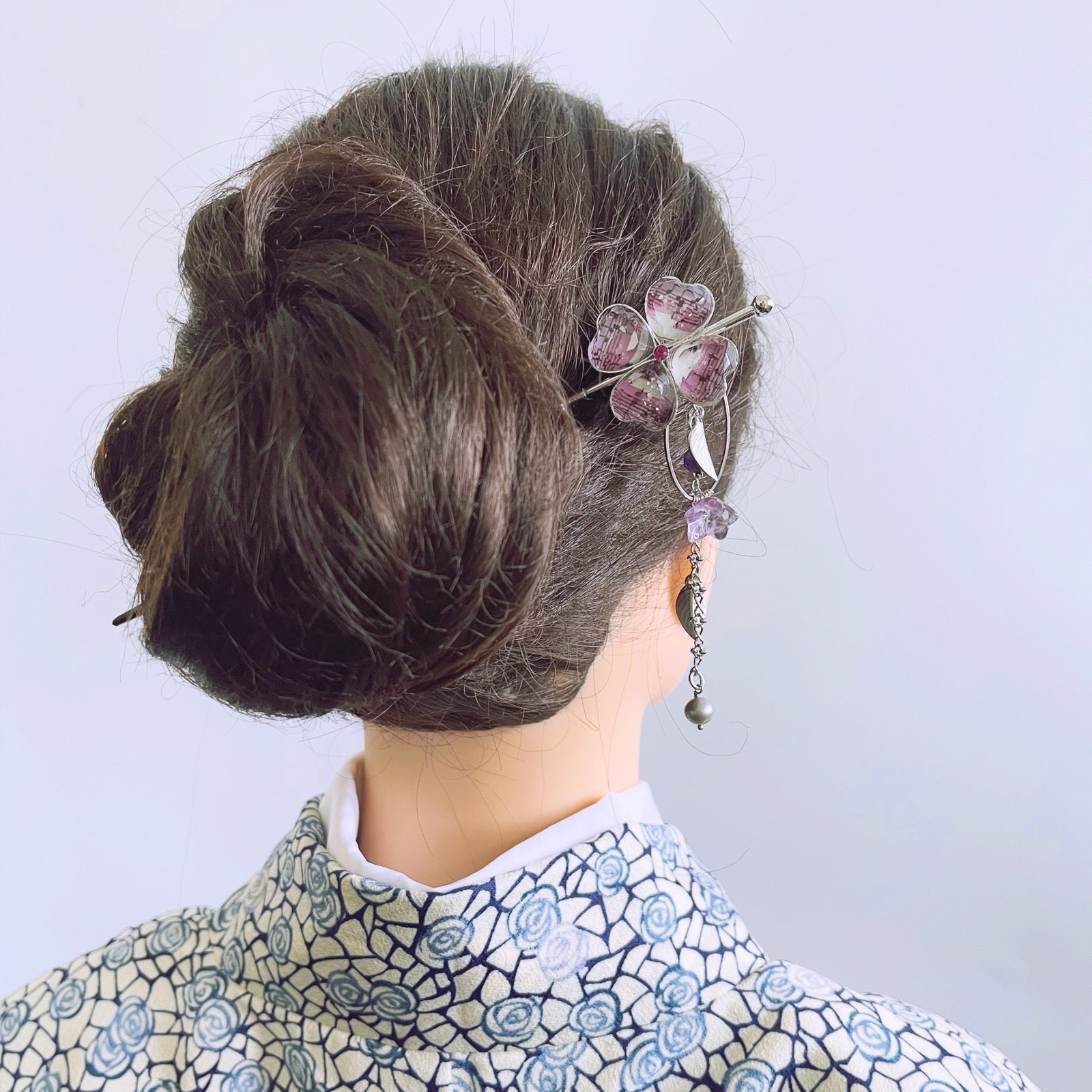 着せ替えかんざし 花 ピンク 木製 音符 TAMARUSAN