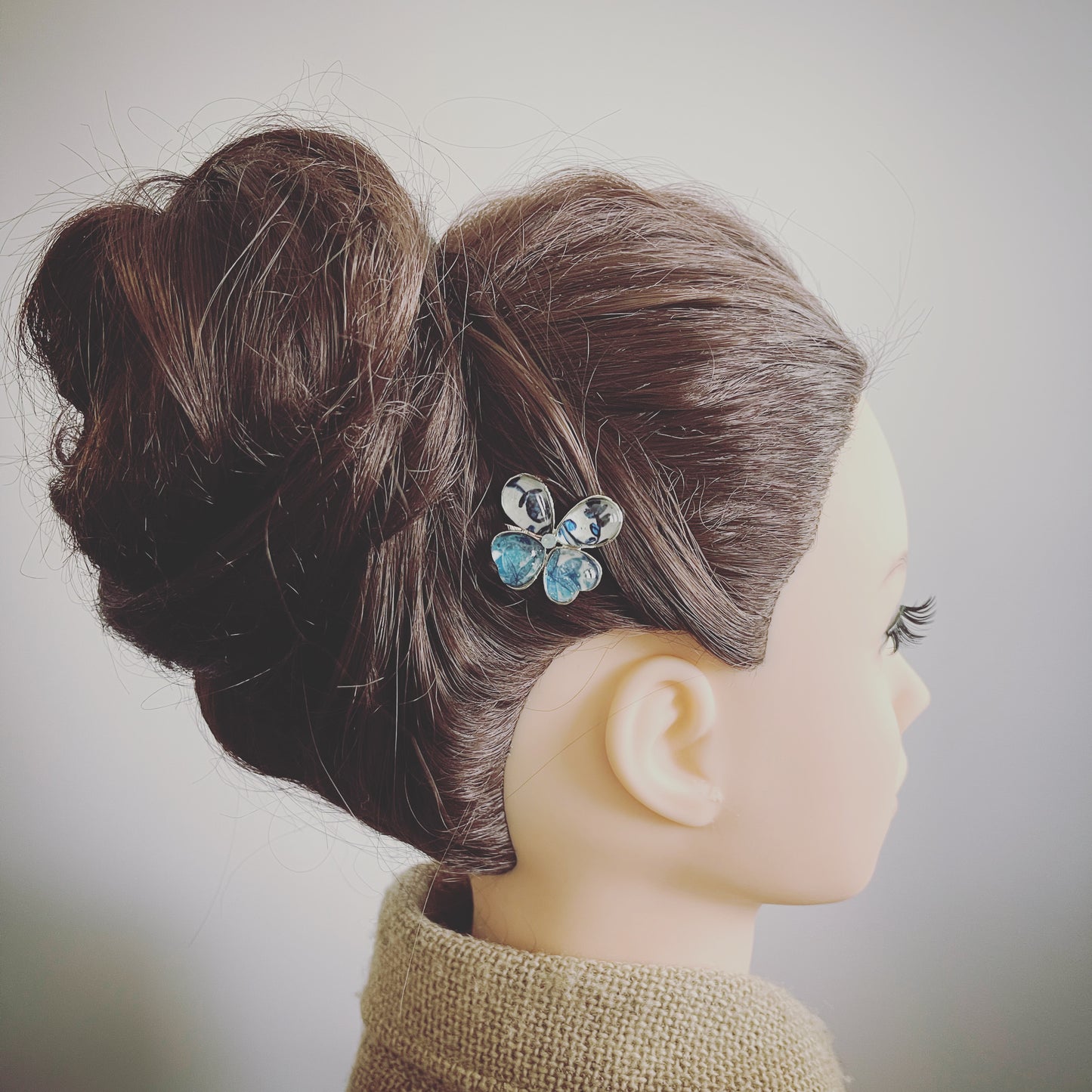 ヘアピン 蝶 青 飾り取り外し可能 TAMARUSAN