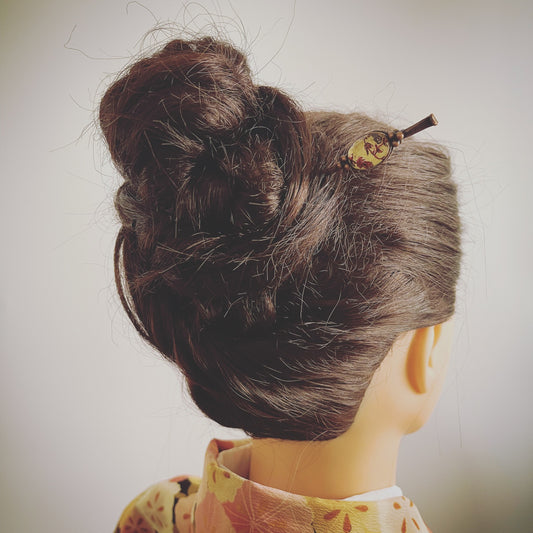 かんざし 赤 花模様 耳かき風 TAMARUSAN