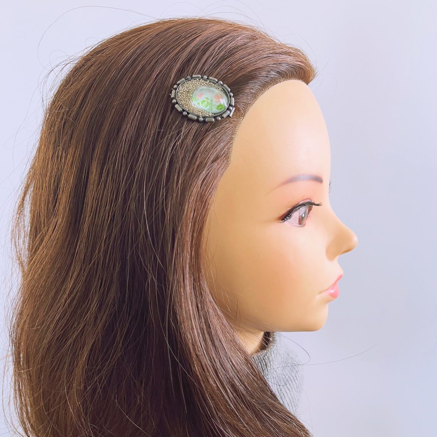 ヘアゴム ヤモリ 水色 花 TAMARUSAN