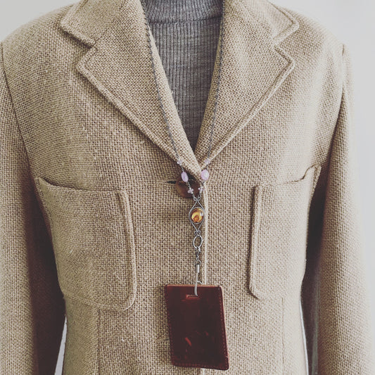 IDホルダー ネックストラップ 紫 ネックレス ネックストラップ