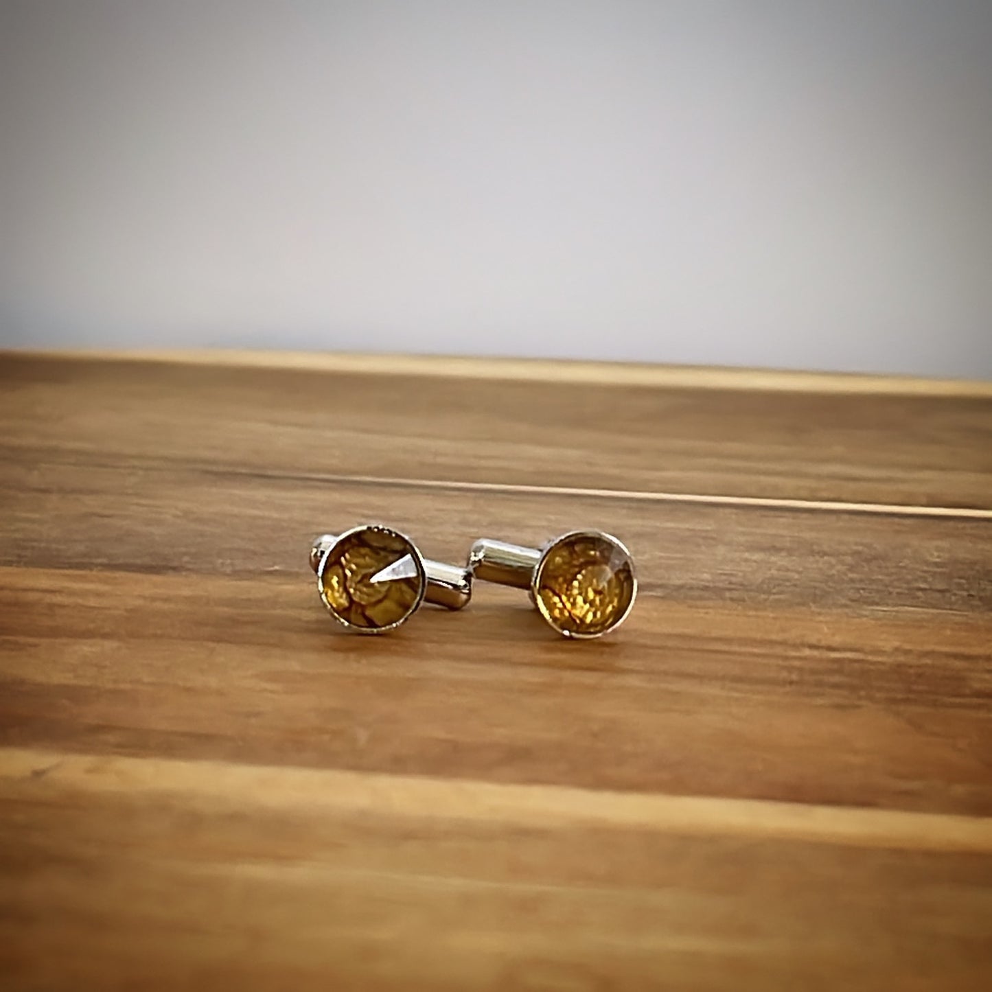 小さいカフスボタン 水面 ピンク TAMARUSAN