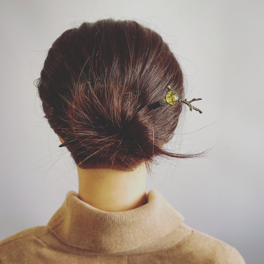 木製かんざし トナカイ 抹茶 黄緑 梅 TAMARUSAN