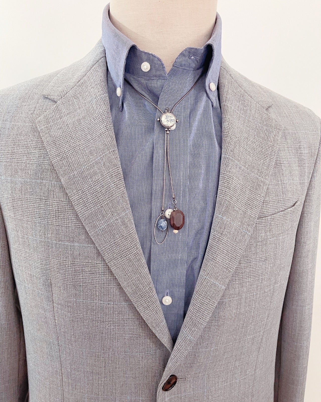 チェーンループタイ 水色 ヤモリ TAMARUSAN