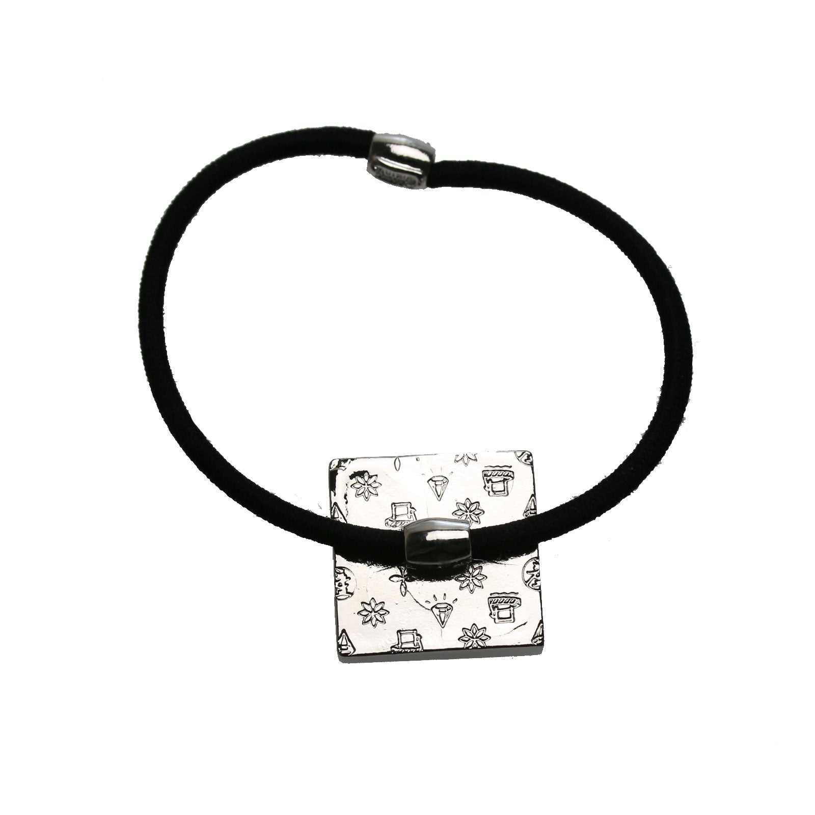 ヘアゴム 青 シンプル 四角 男女兼用 TAMARUSAN