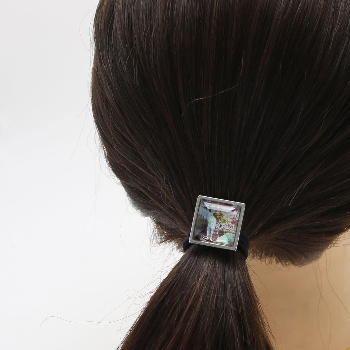 ヘアゴム 青 シンプル 四角 男女兼用 TAMARUSAN